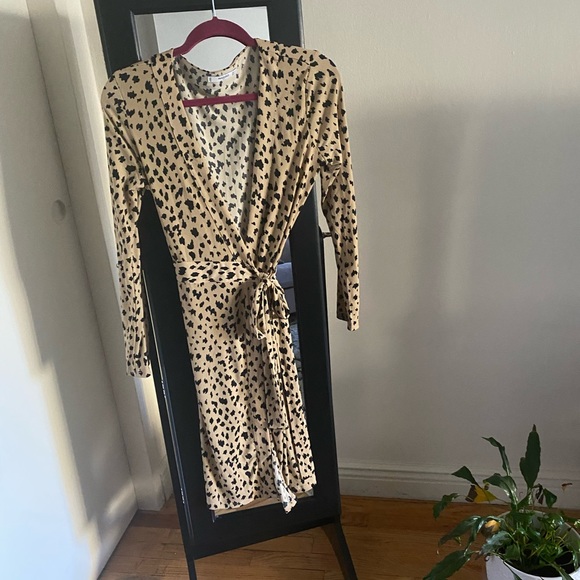 mango leopard wrap dress